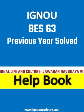 IGNOU BES 63 Previous Year Solved Question Paper
